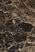 Dark Emperador marble with deep brown tones and fine light veining